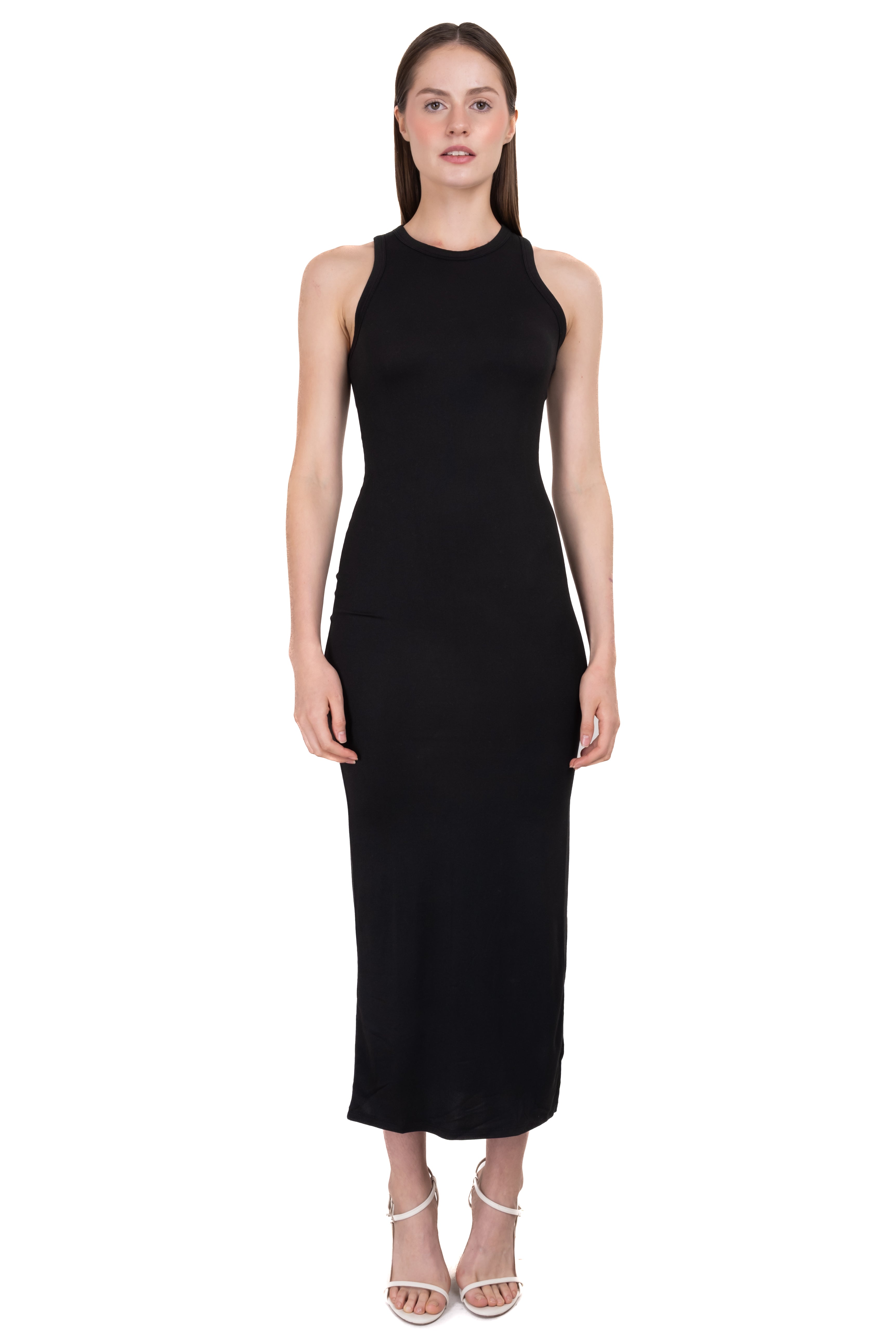 Maxi Bodycon Opening Dress BLACK