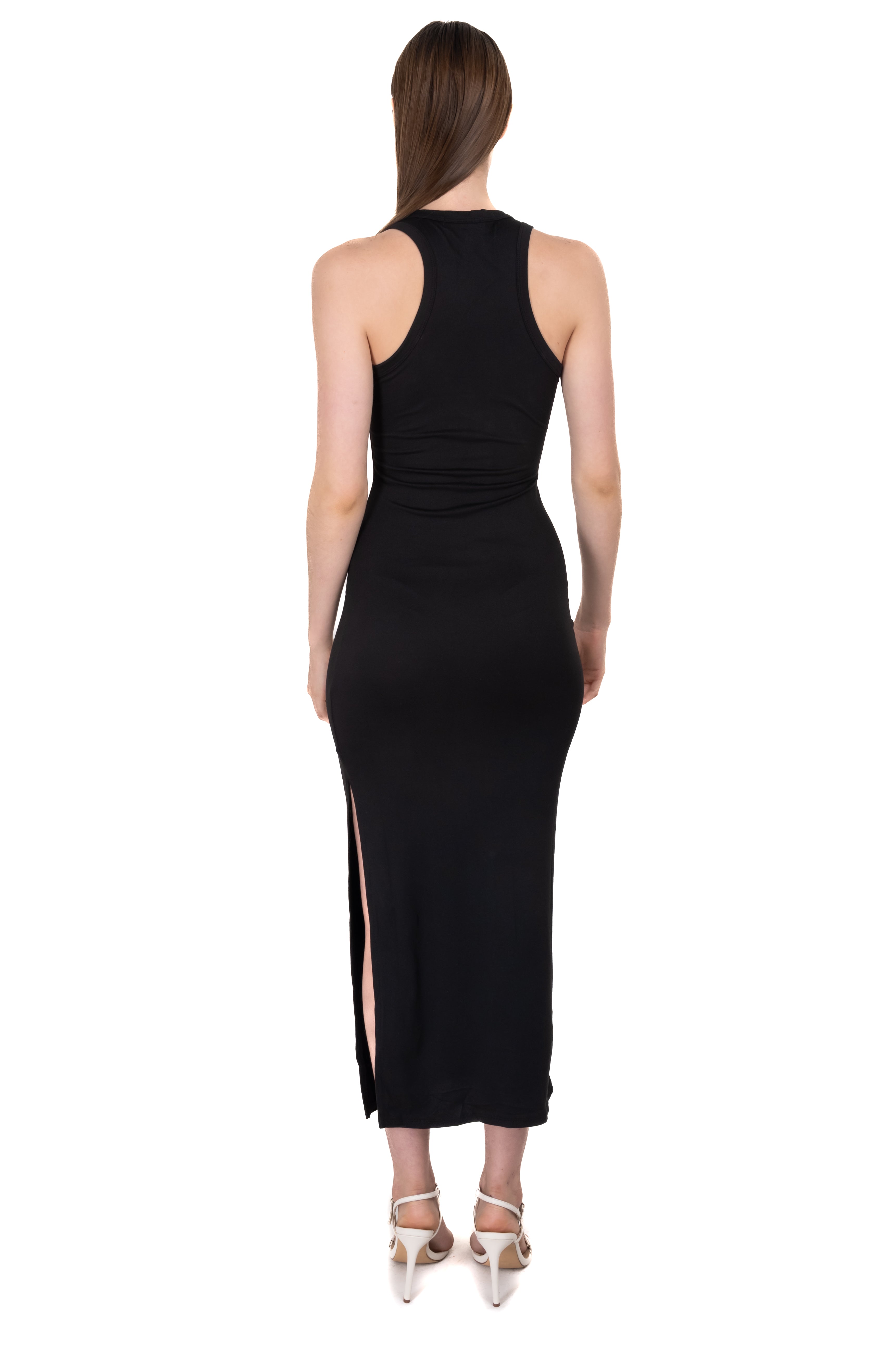 Maxi Bodycon Opening Dress BLACK