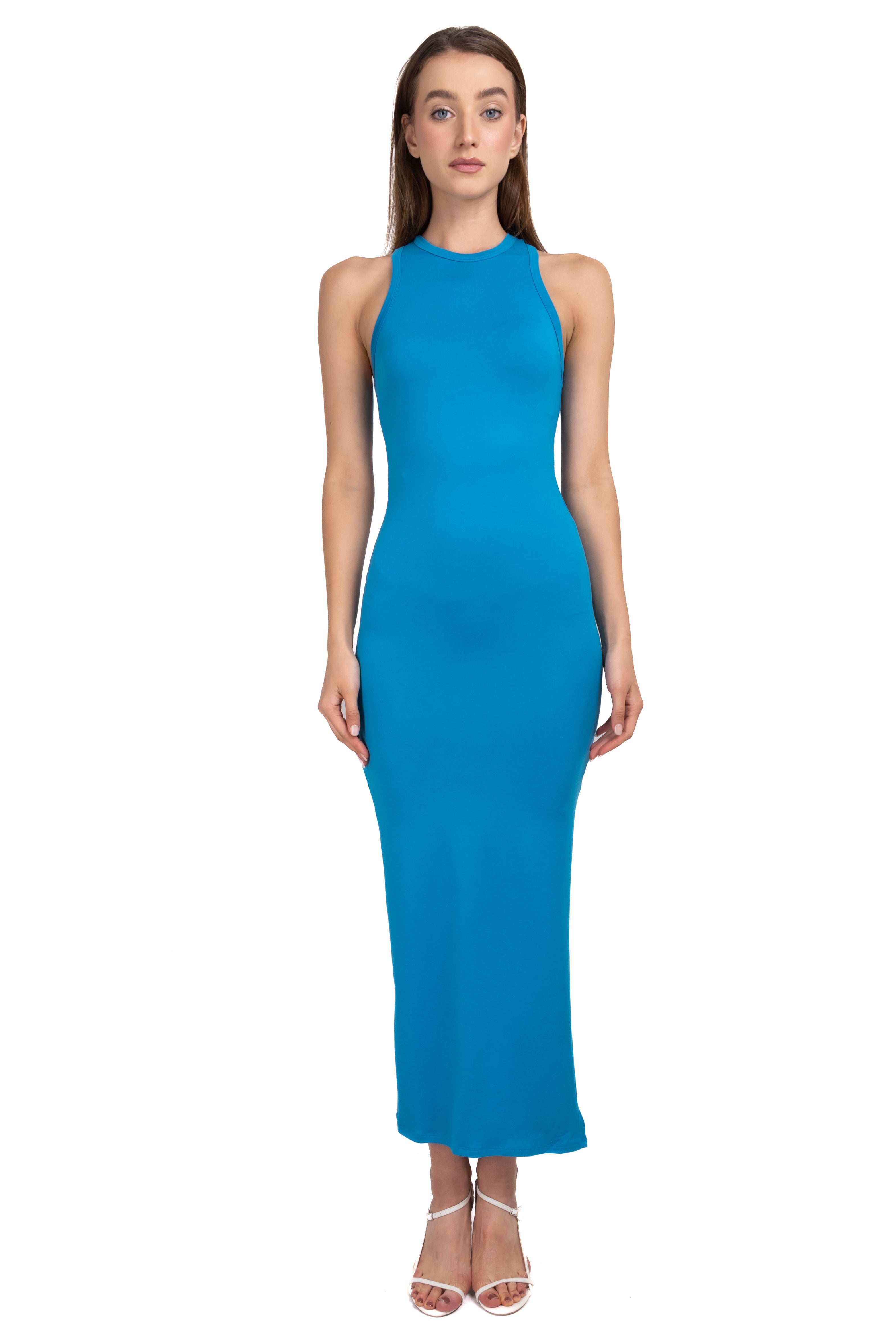 Maxi Bodycon Opening Dress Electric blue