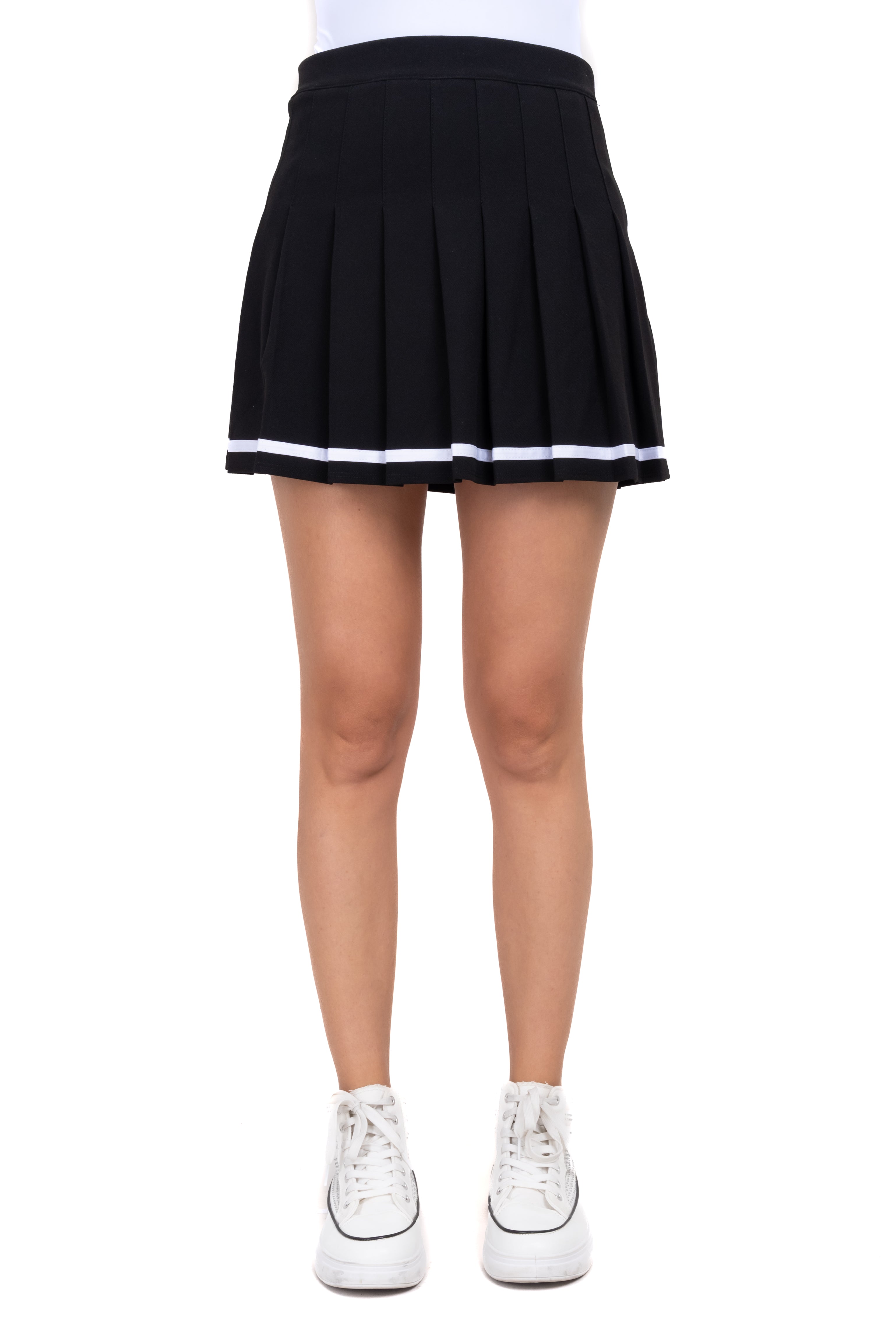 Mini Tabled Line Skirt BLACK