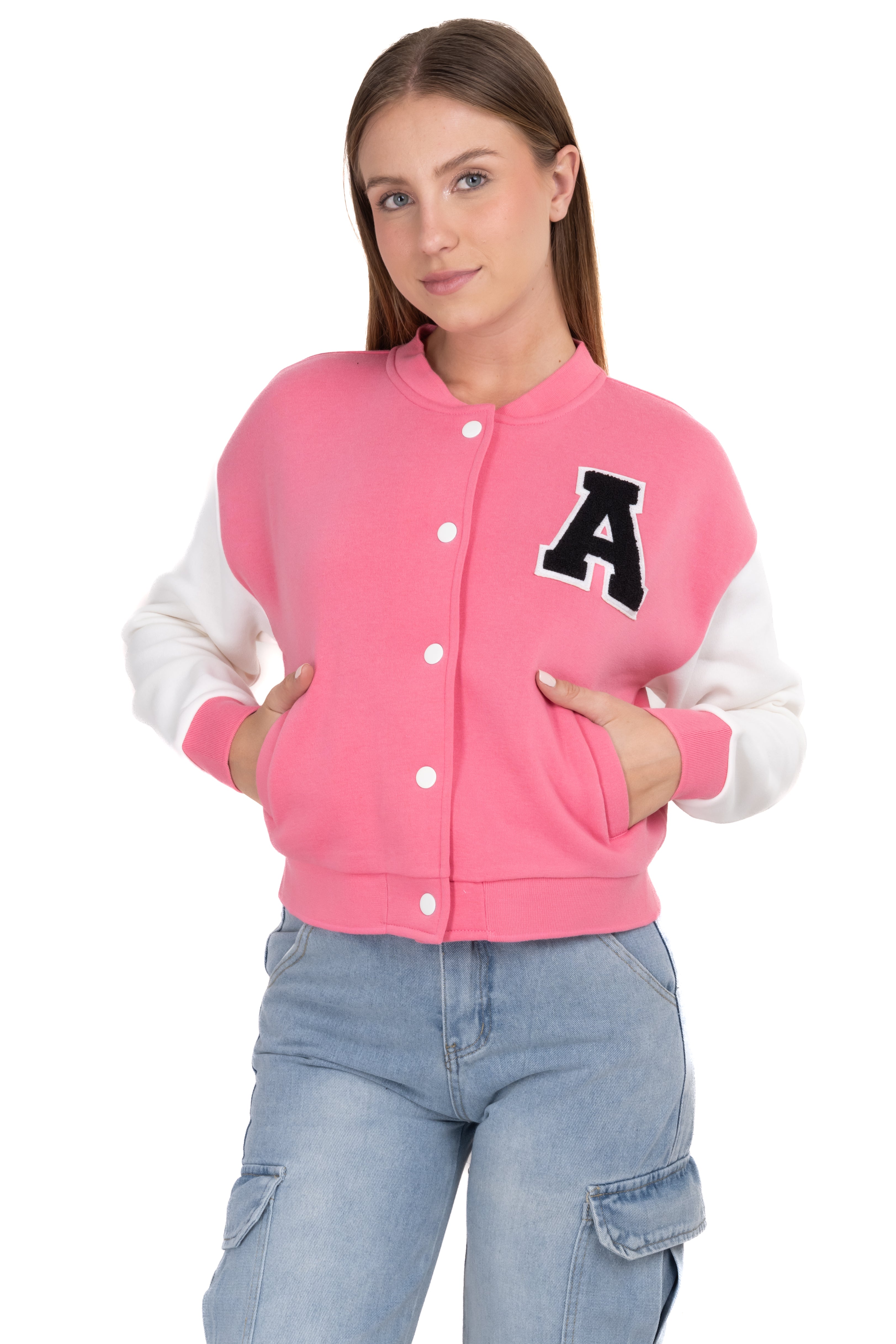 Bomber bicolor parche A ROSA COMBO