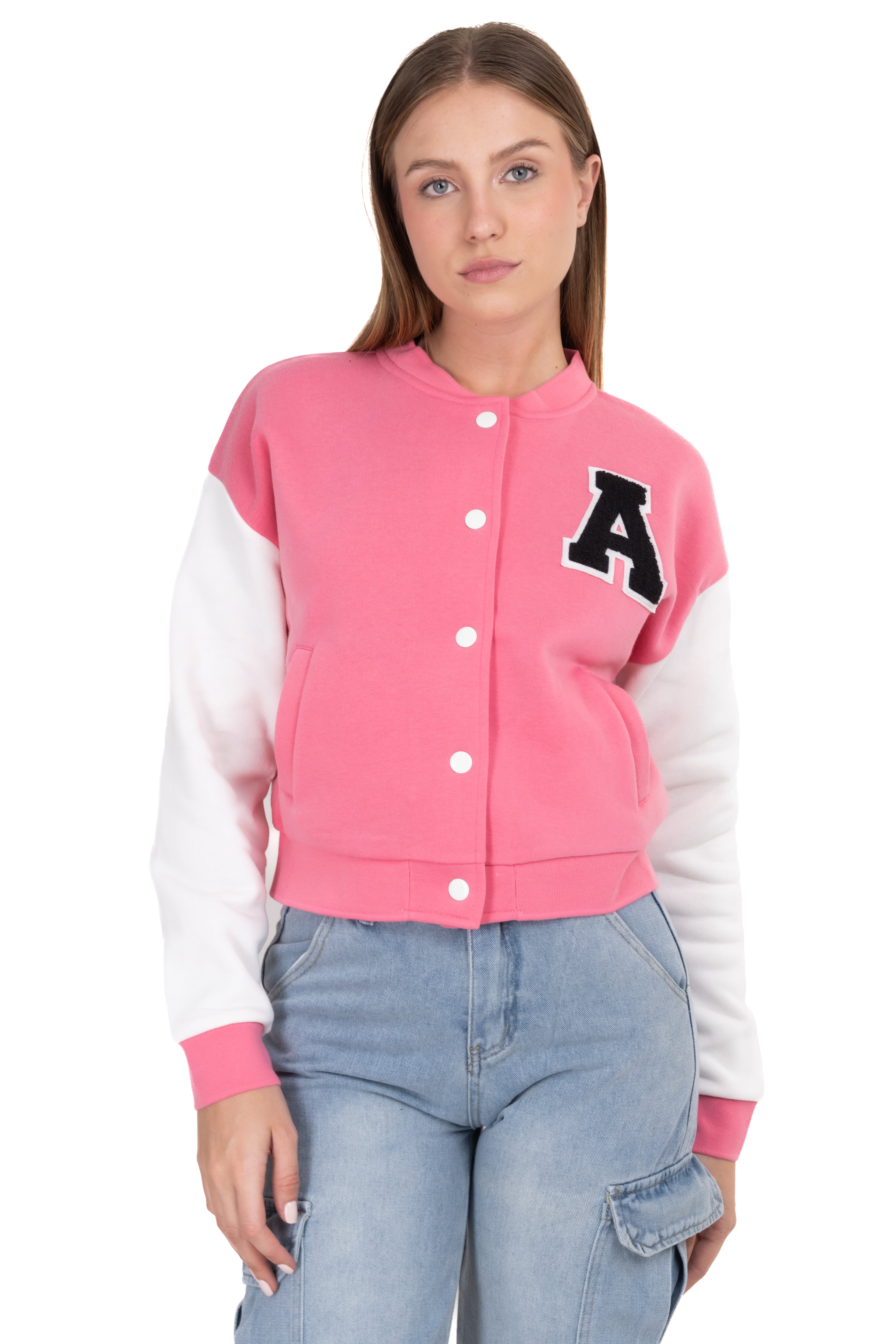 Bomber bicolor parche A ROSA COMBO