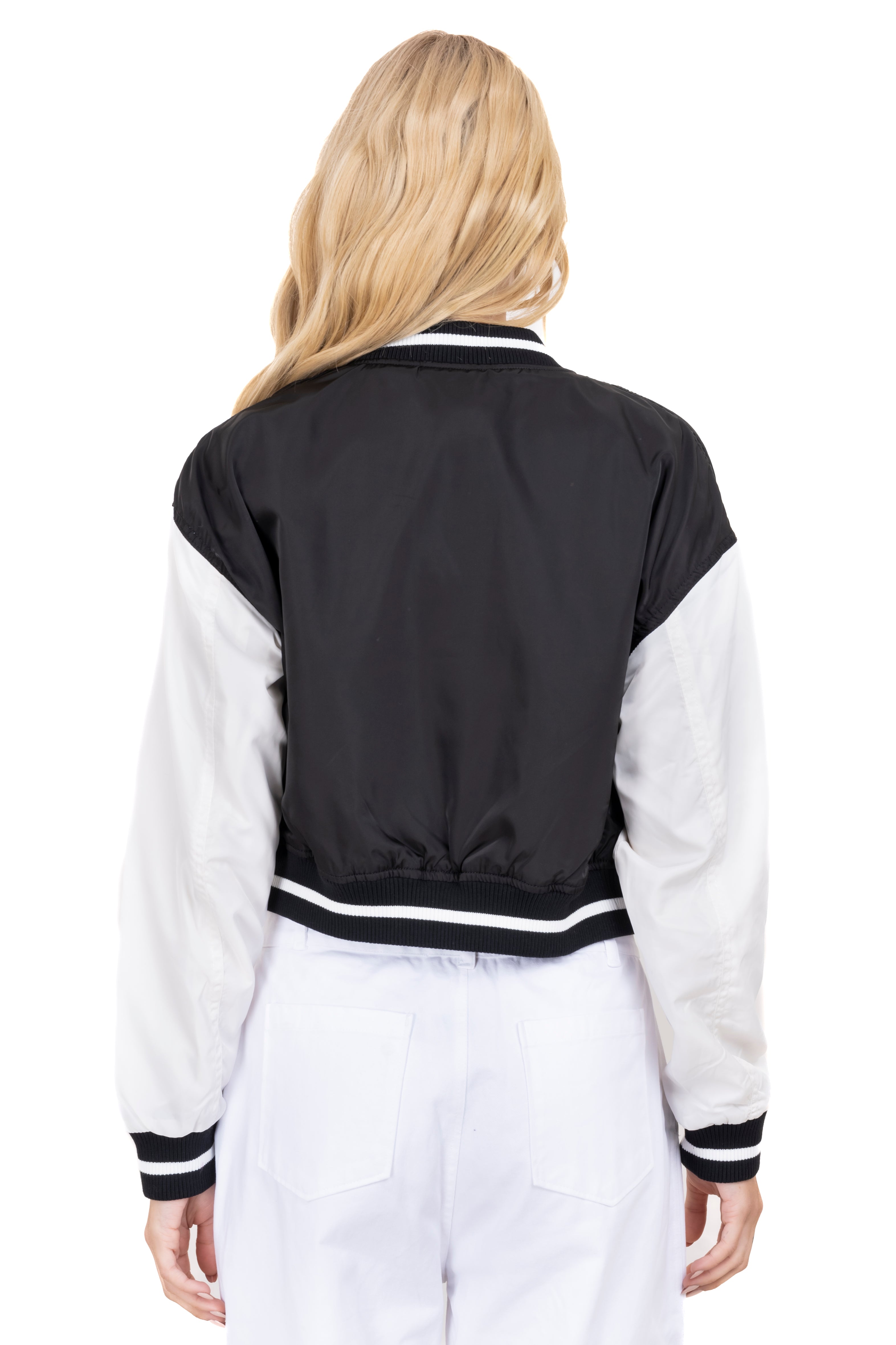 Bomber bicolor parche A NEGRO COMBO