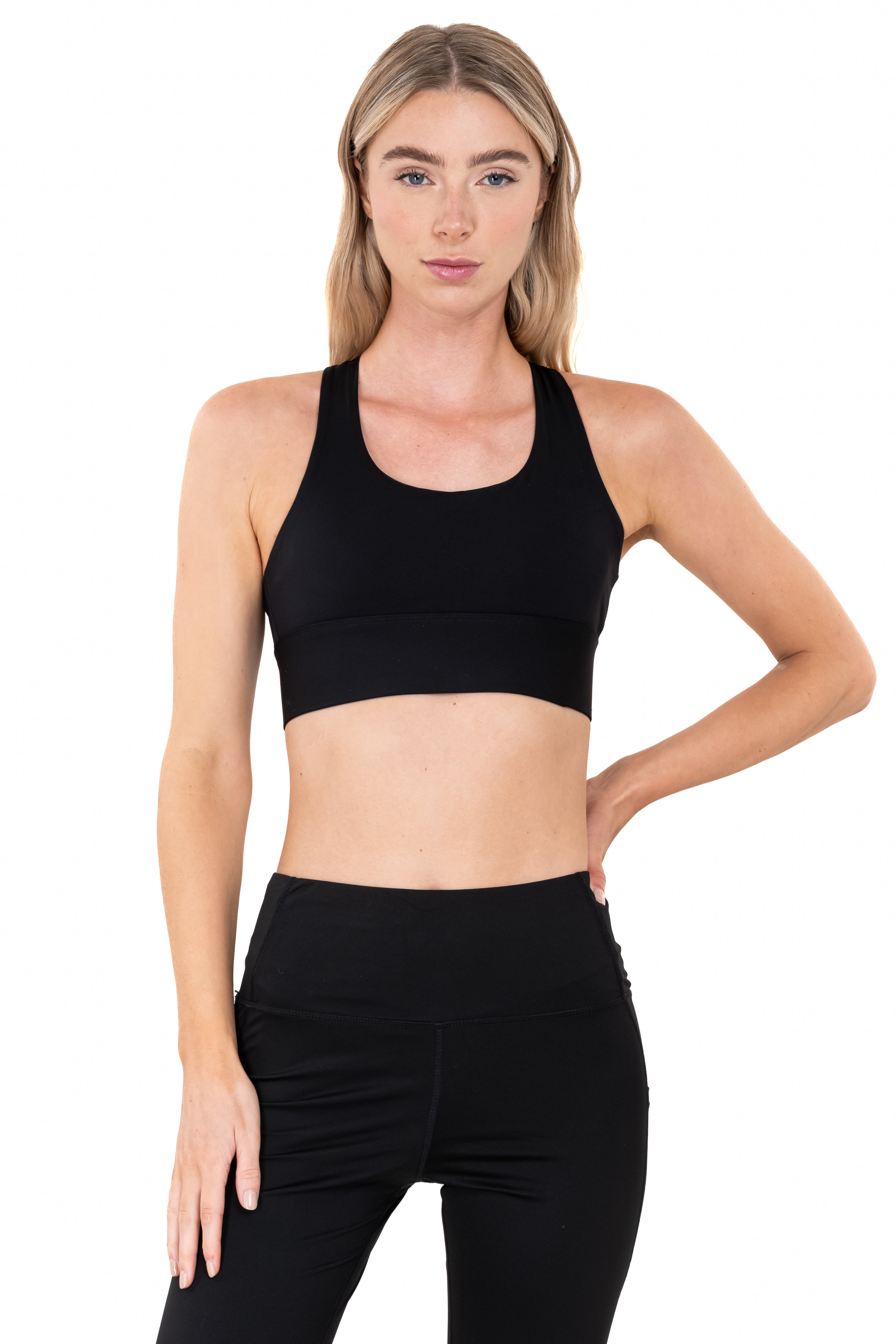 Top deportivo seamless cruzado NEGRO