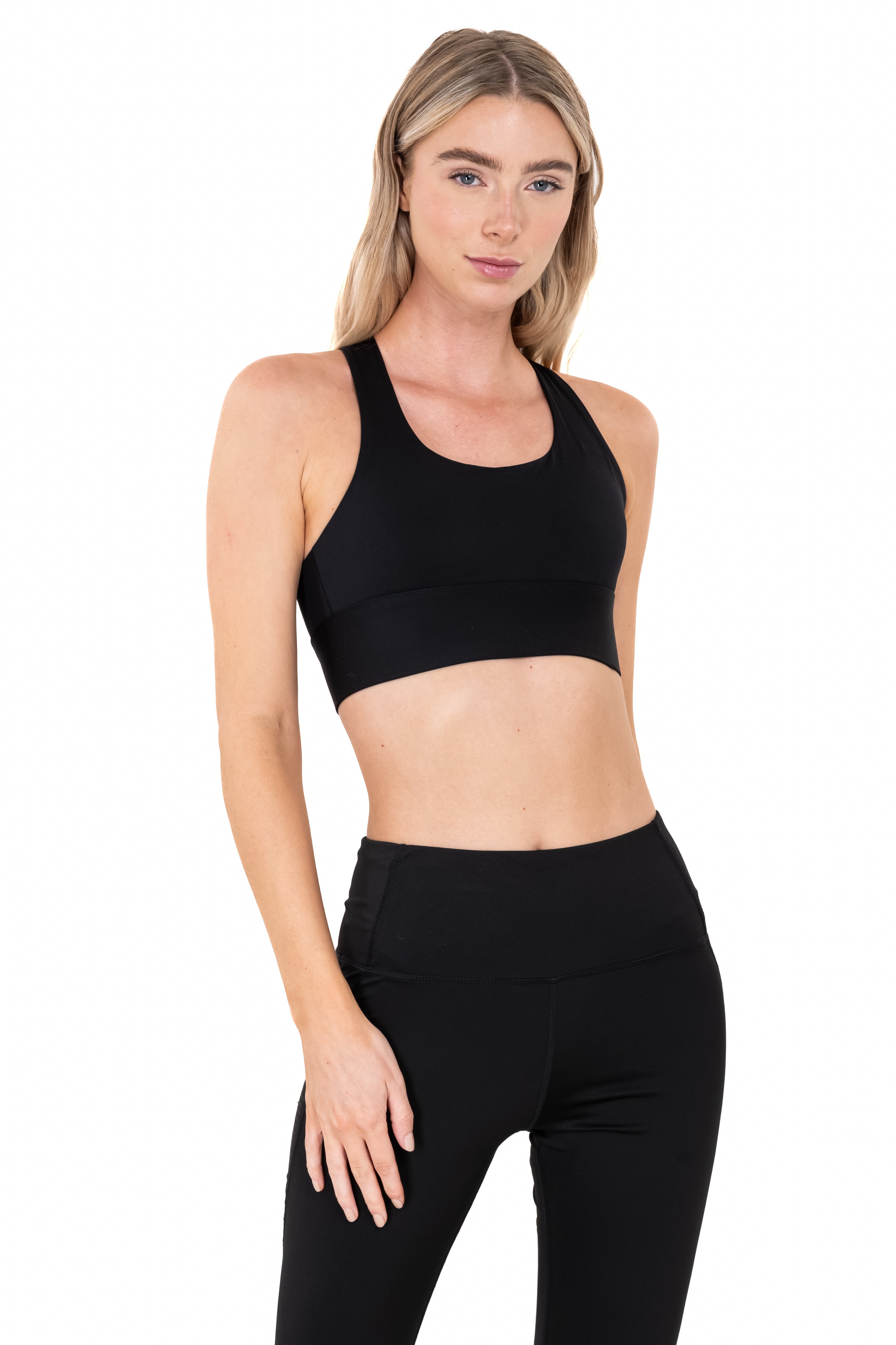 Top deportivo seamless cruzado NEGRO