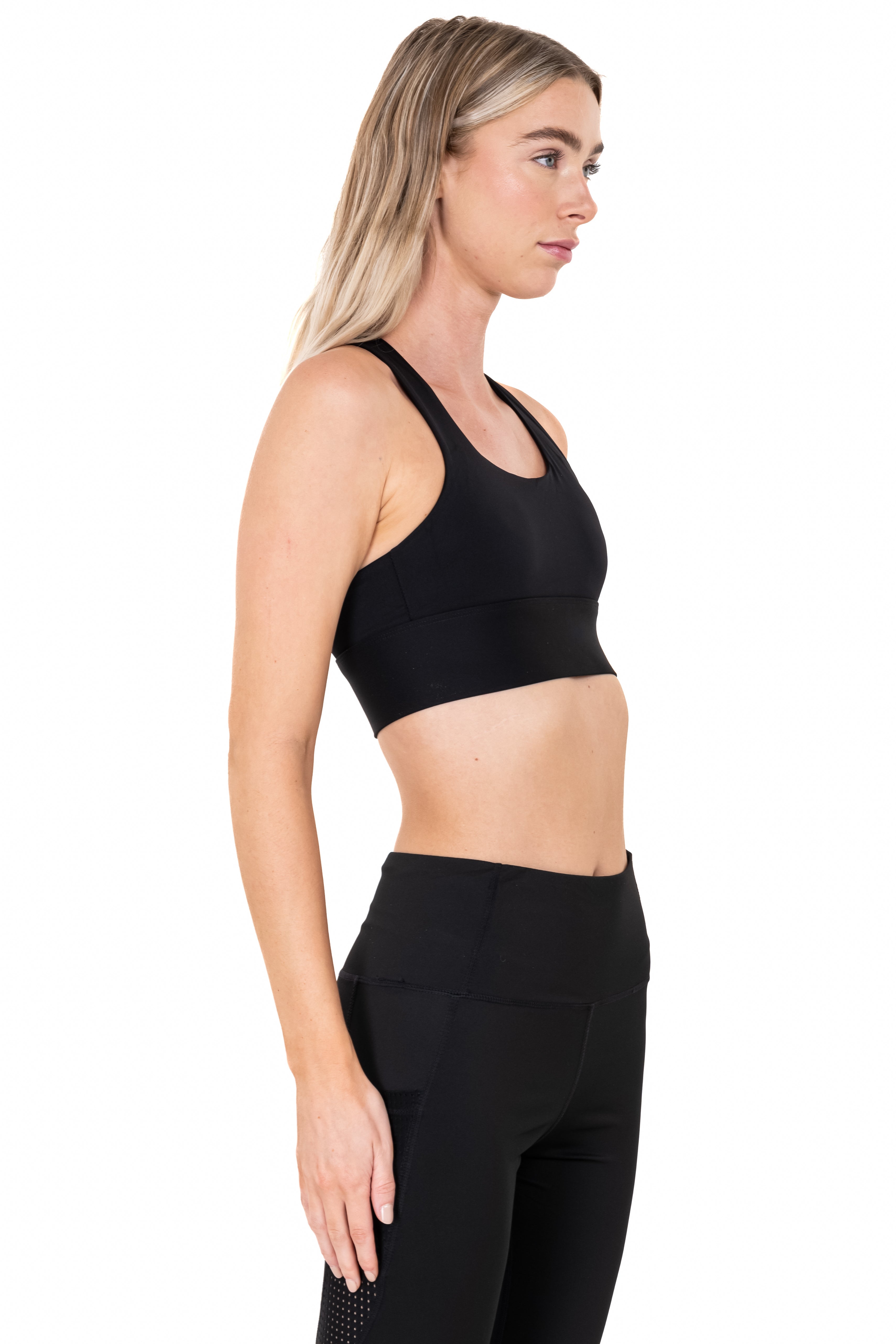 Top deportivo seamless cruzado NEGRO