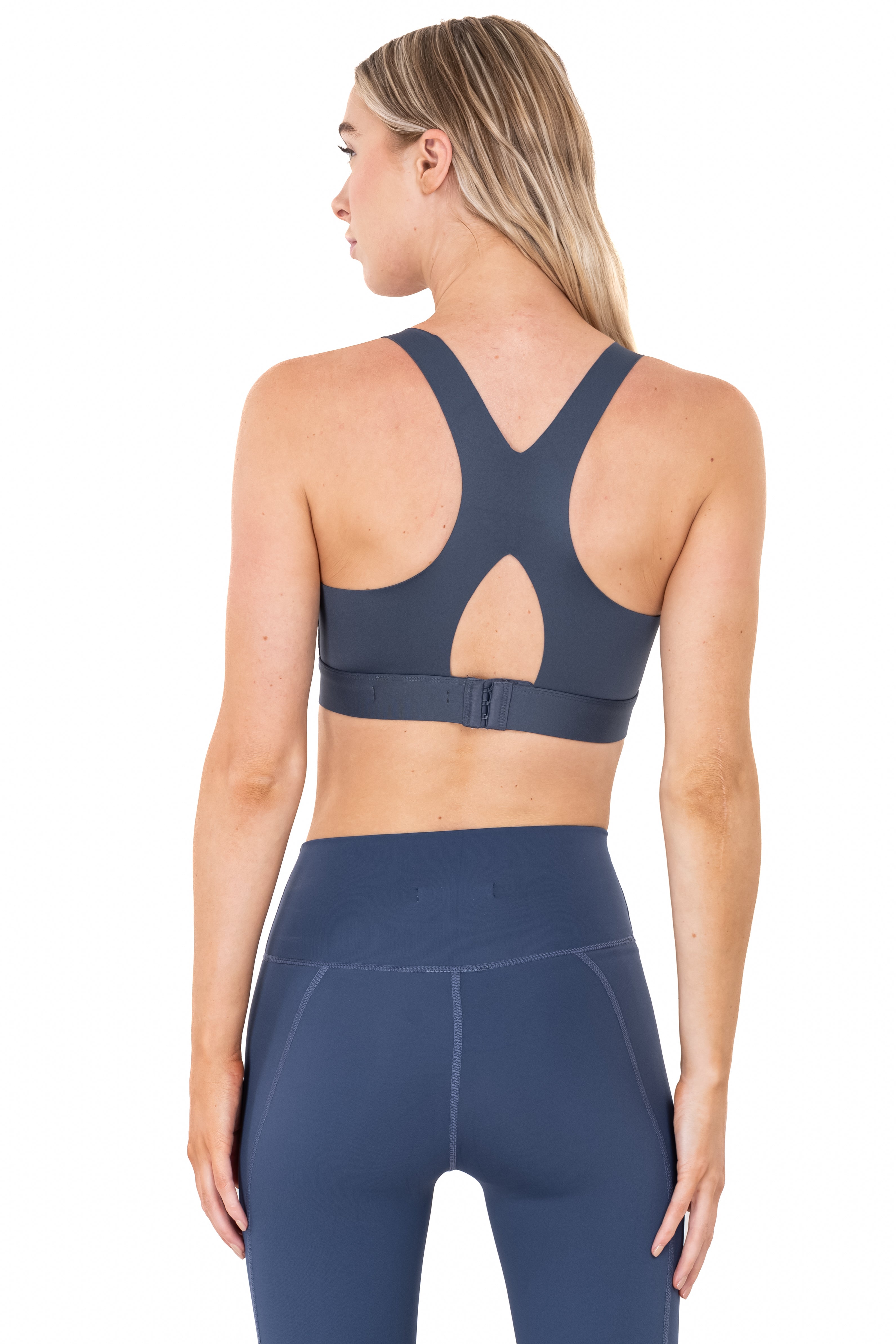 Top deportivo seamless abertura AZUL