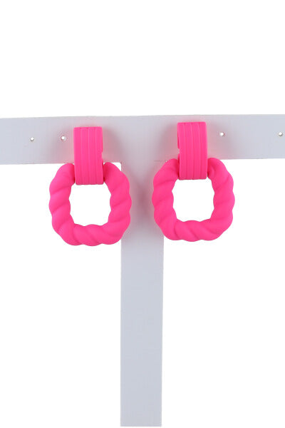 Aretes Cuadrado Twist ROSA