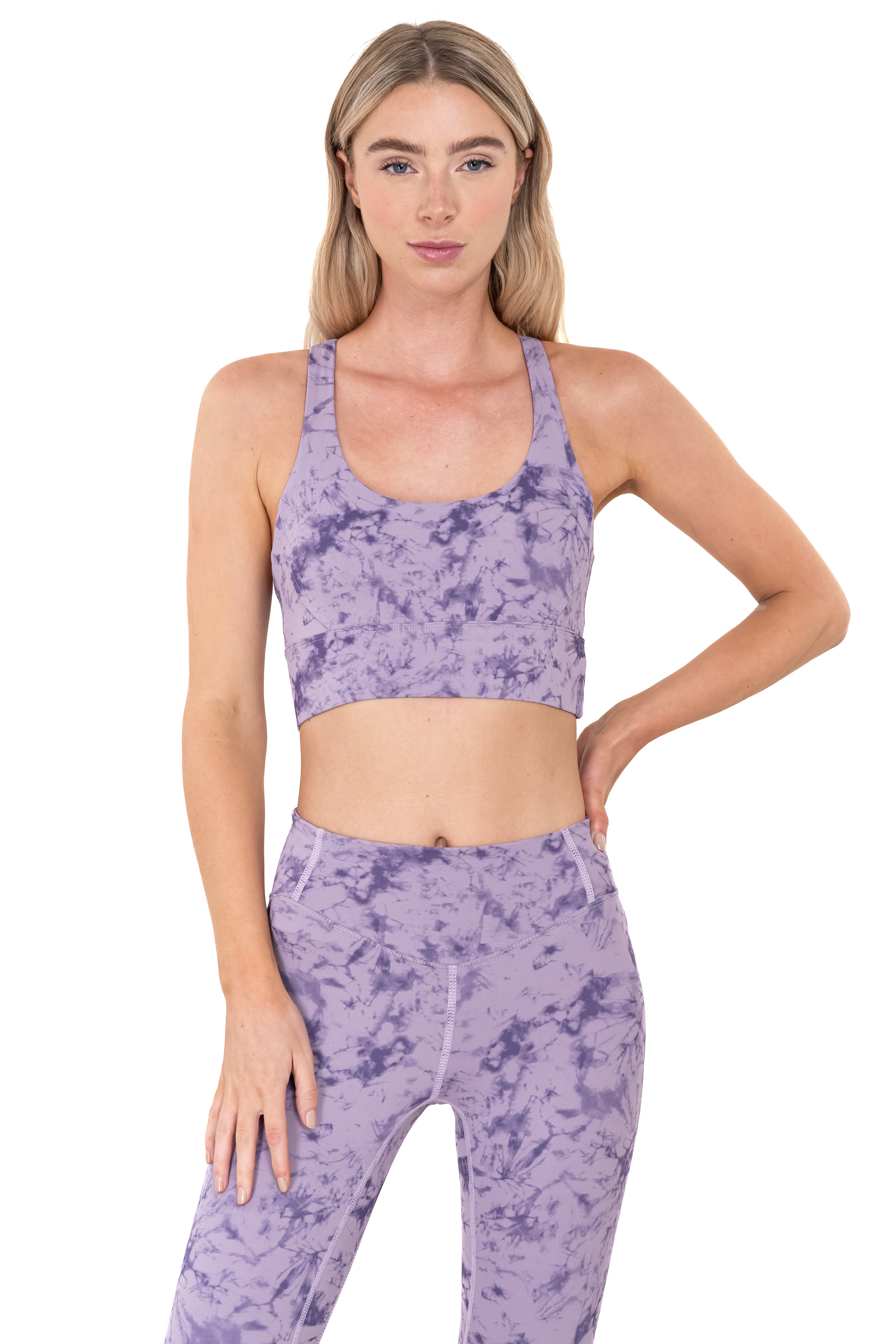 Top deportivo estampado tie dye MORADO