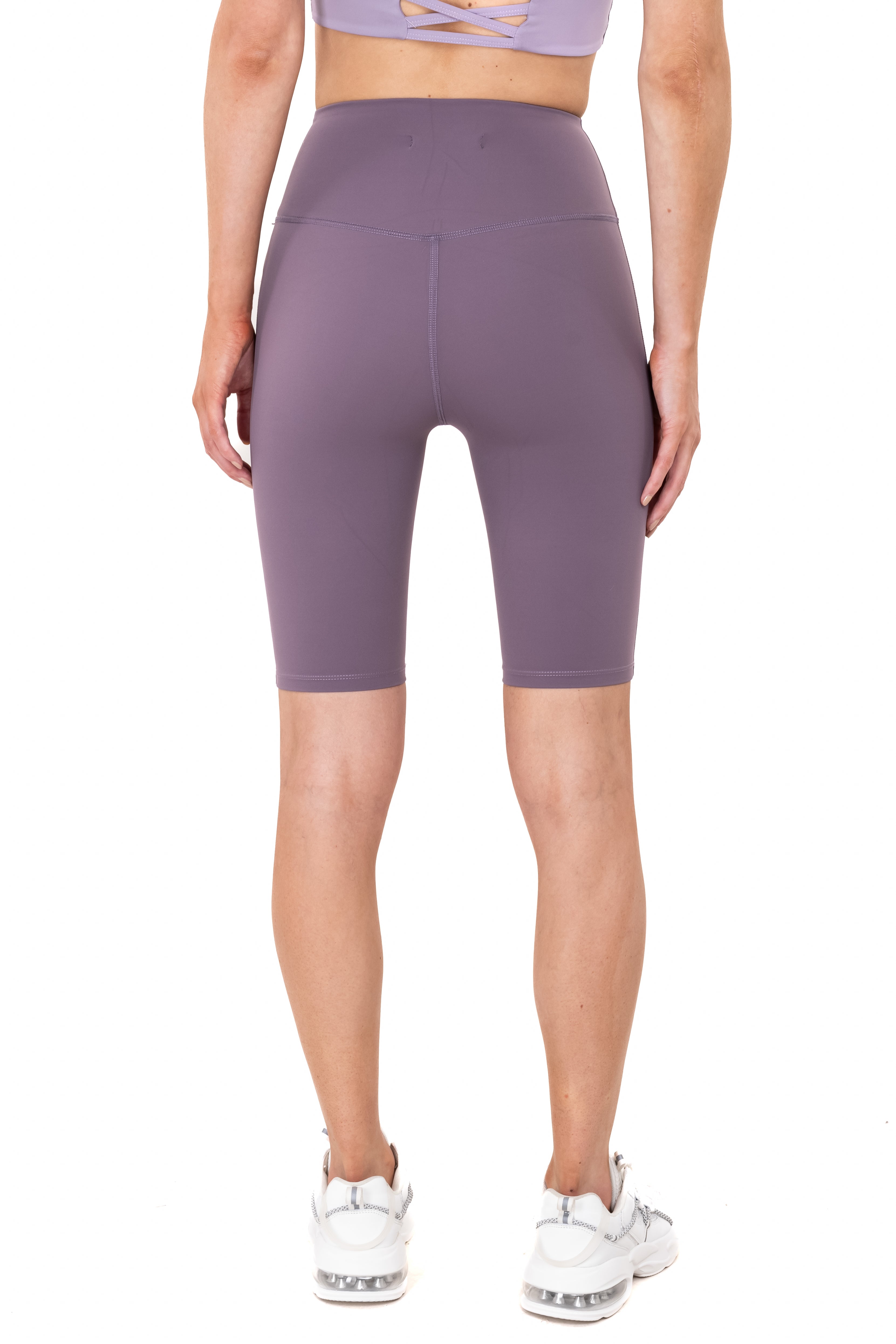 Short biker deportivos cintura alta MORADO