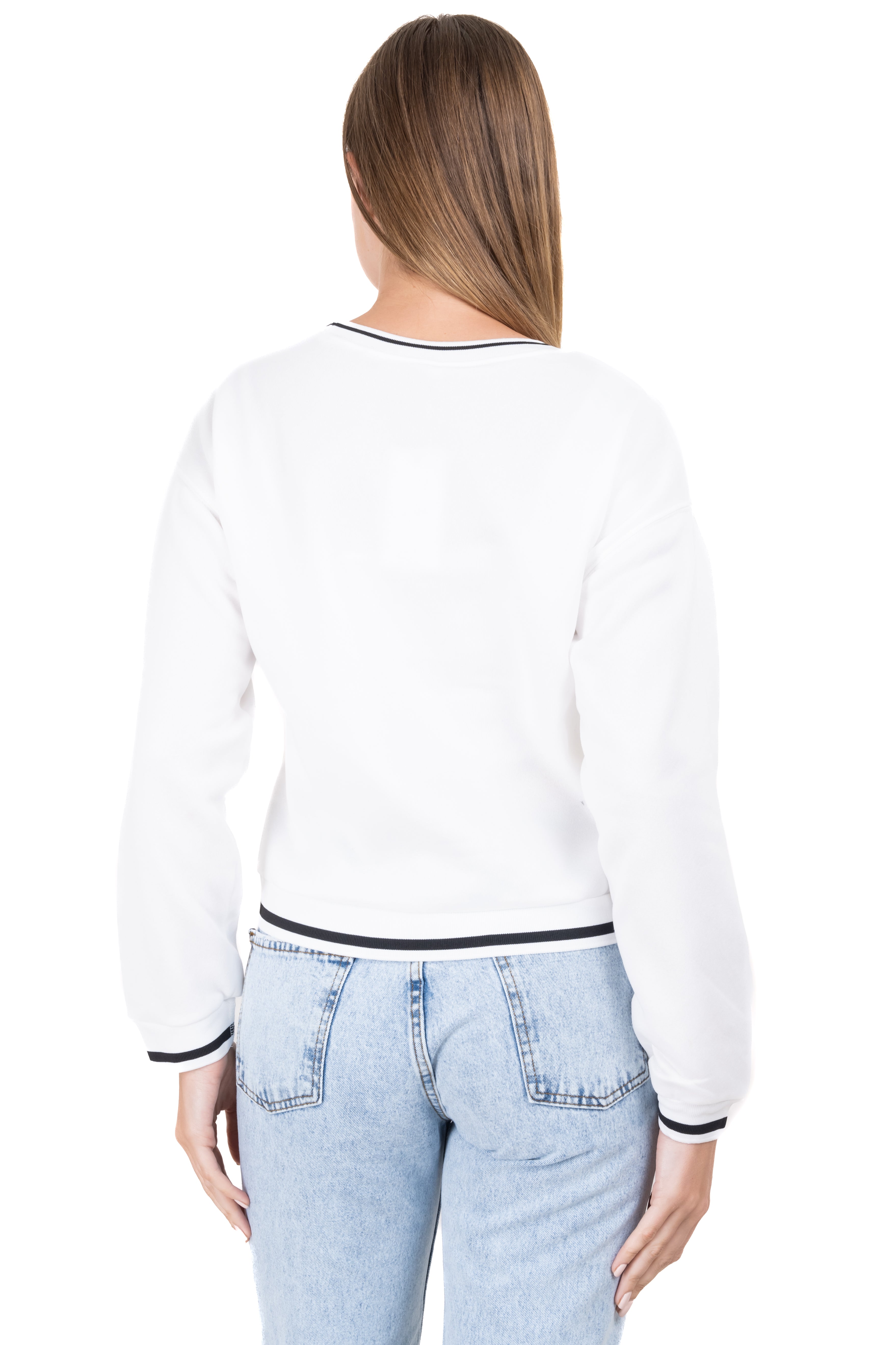 Hamptons print bicolor sweatshirt WHITE