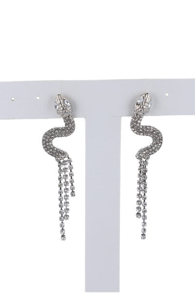 Long snake earrings SILVER