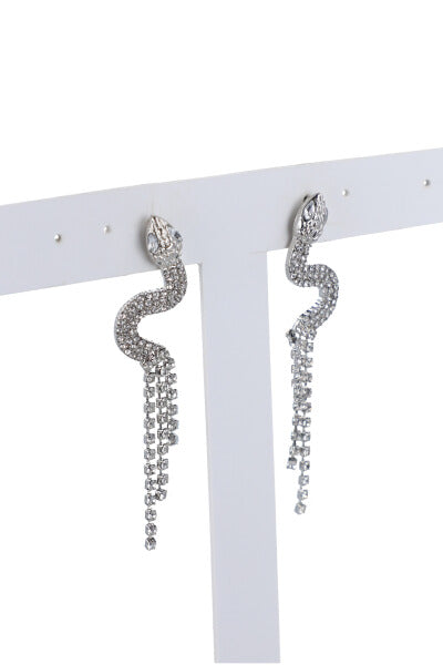 Long snake earrings SILVER