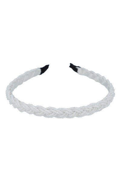 Thin headband braid accounts WHITE