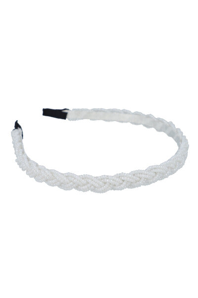 Thin headband braid accounts WHITE