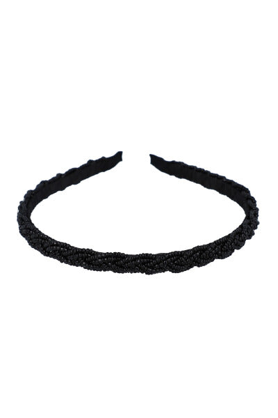 Thin headband braid accounts BLACK