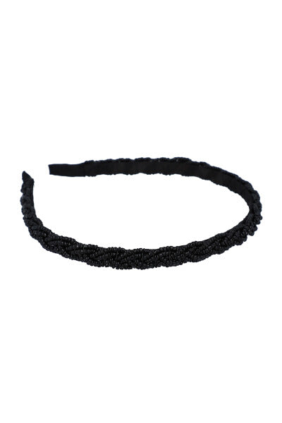 Thin headband braid accounts BLACK