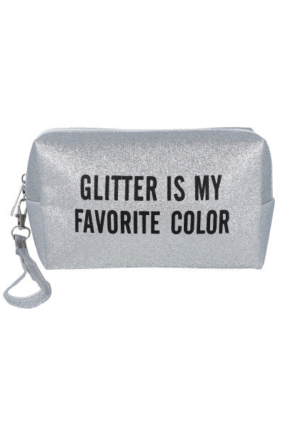 Cosmetiquera glitter frase PLATA