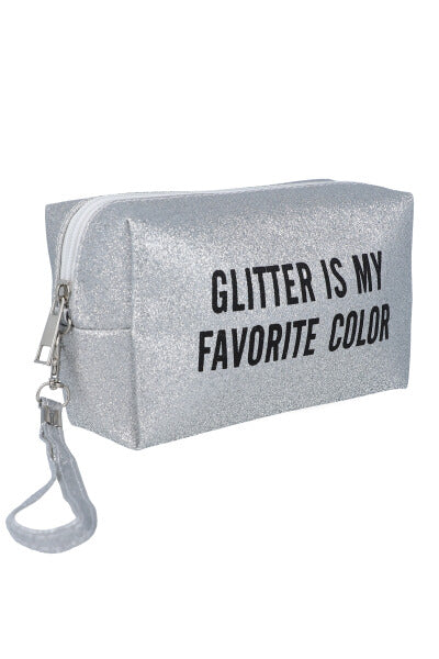 Cosmetiquera glitter frase PLATA