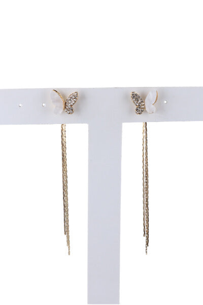 Hanging butterflies earrings brightness WHITE