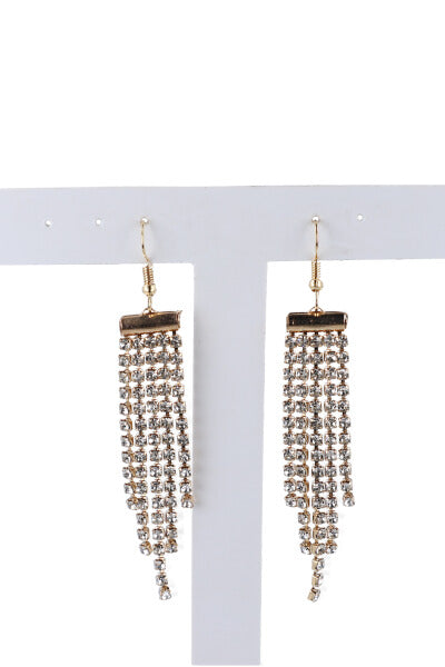 Hanging metal earrings brightness GOLD