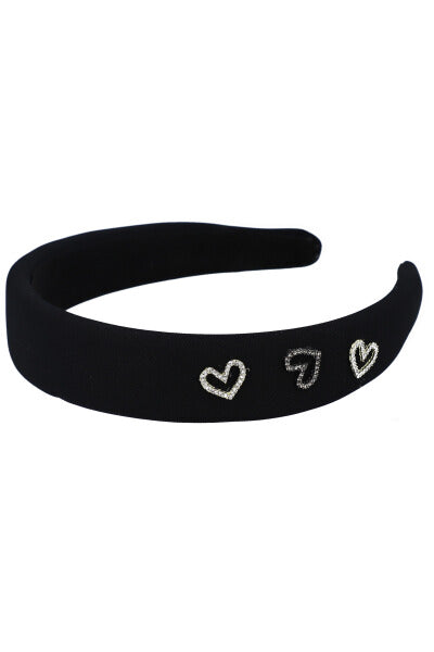 Heart design headband BLACK