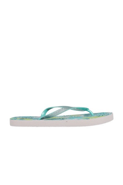 Flip flop brillos hojas tropicales AZUL