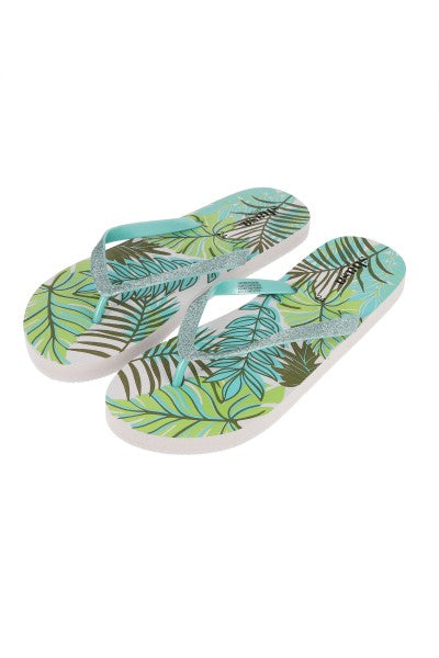 Flip flop brillos hojas multicolor AZUL