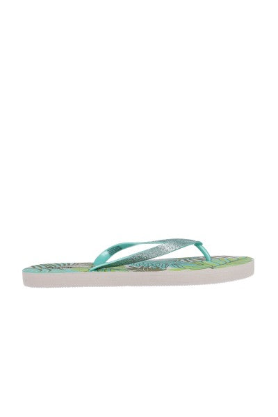 Flip flop brillos hojas multicolor AZUL