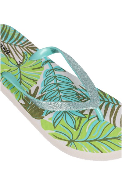 Flip flop brillos hojas multicolor AZUL