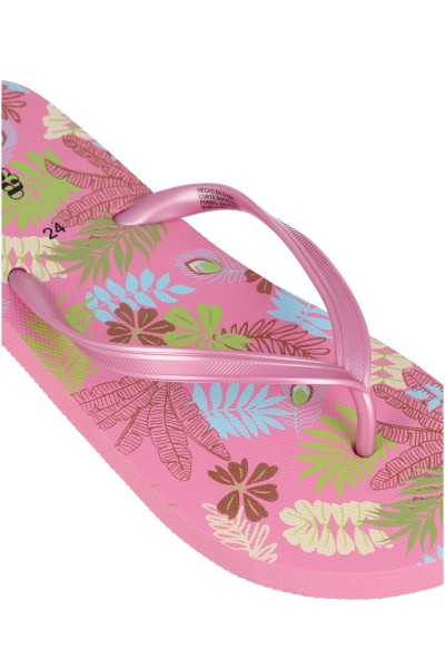 Flip flop tiras texturas hojas ROSA