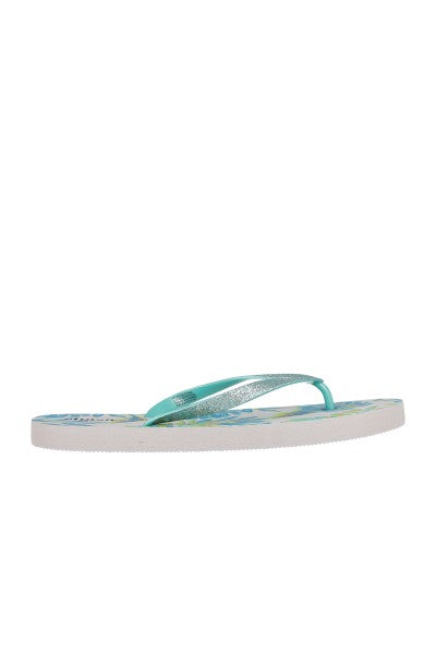 Flip flop tiras brillos hojas AZUL