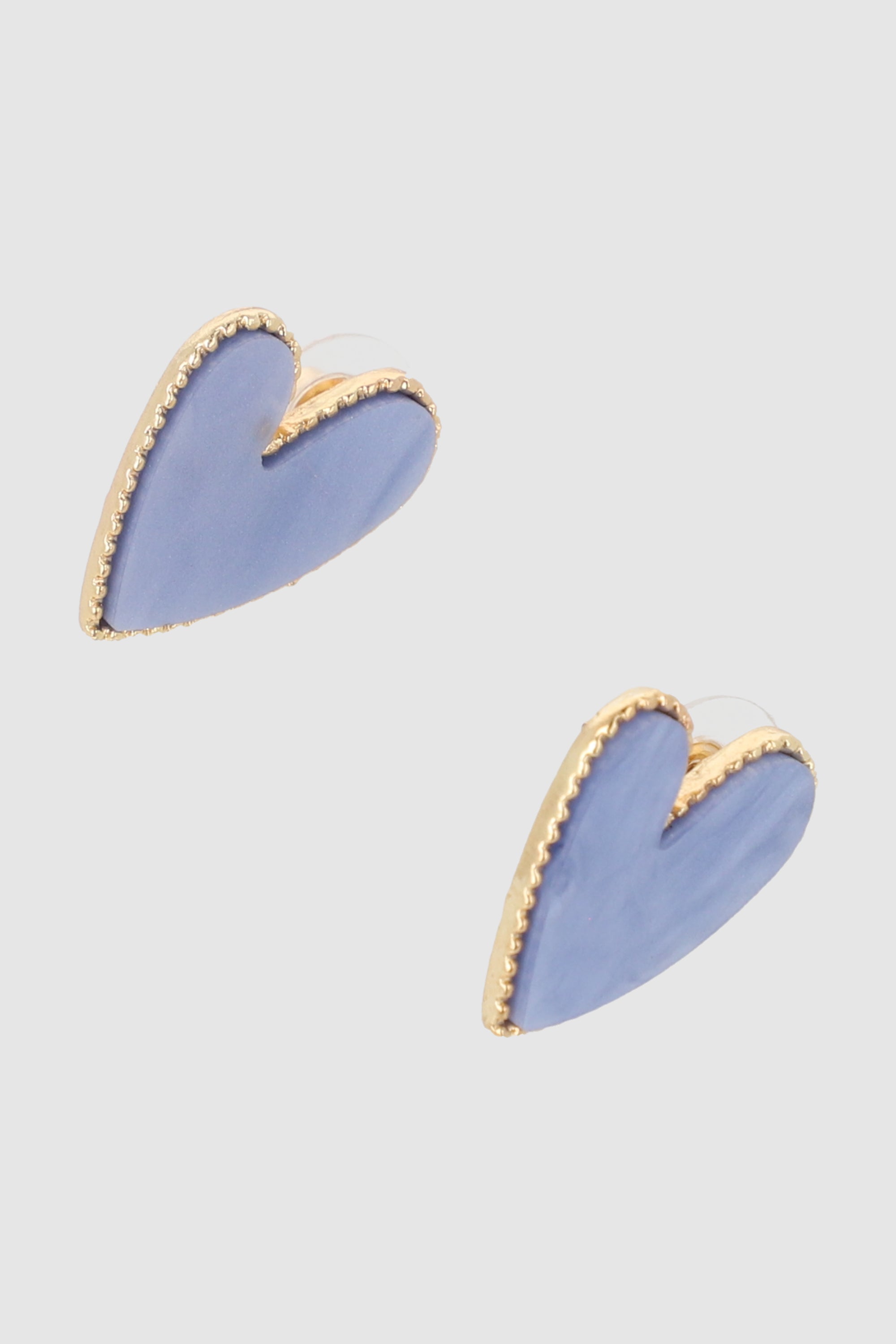 Aretes Corazón Nacarado AZUL