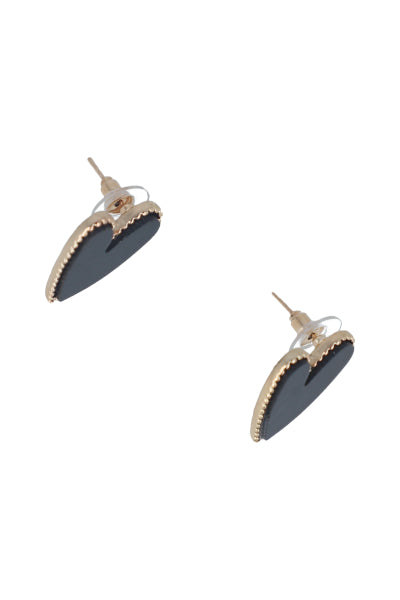 Aretes Corazón Nacarado NEGRO