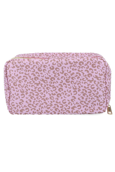 Cosmetiquera animal print zipper ROSA