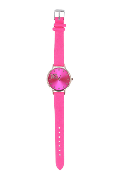 Moocolor analog watch shine Neon rose