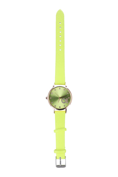 Moocolor analog watch shine Neon yellow