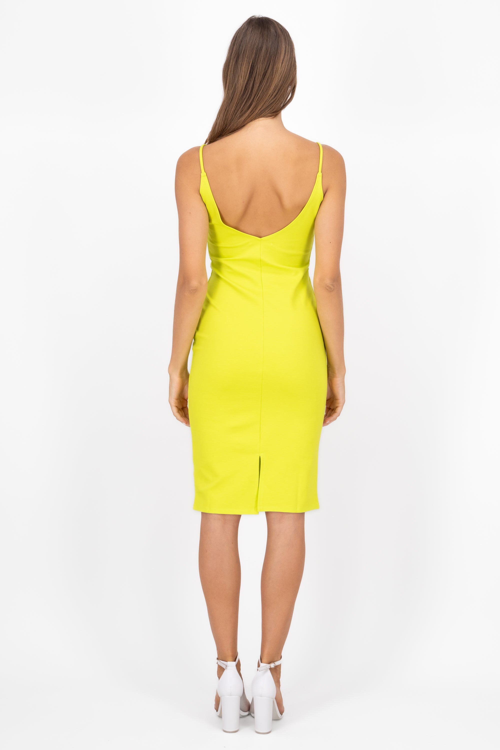 Vestido Midi Bodycon Abertura VERDE LIMA