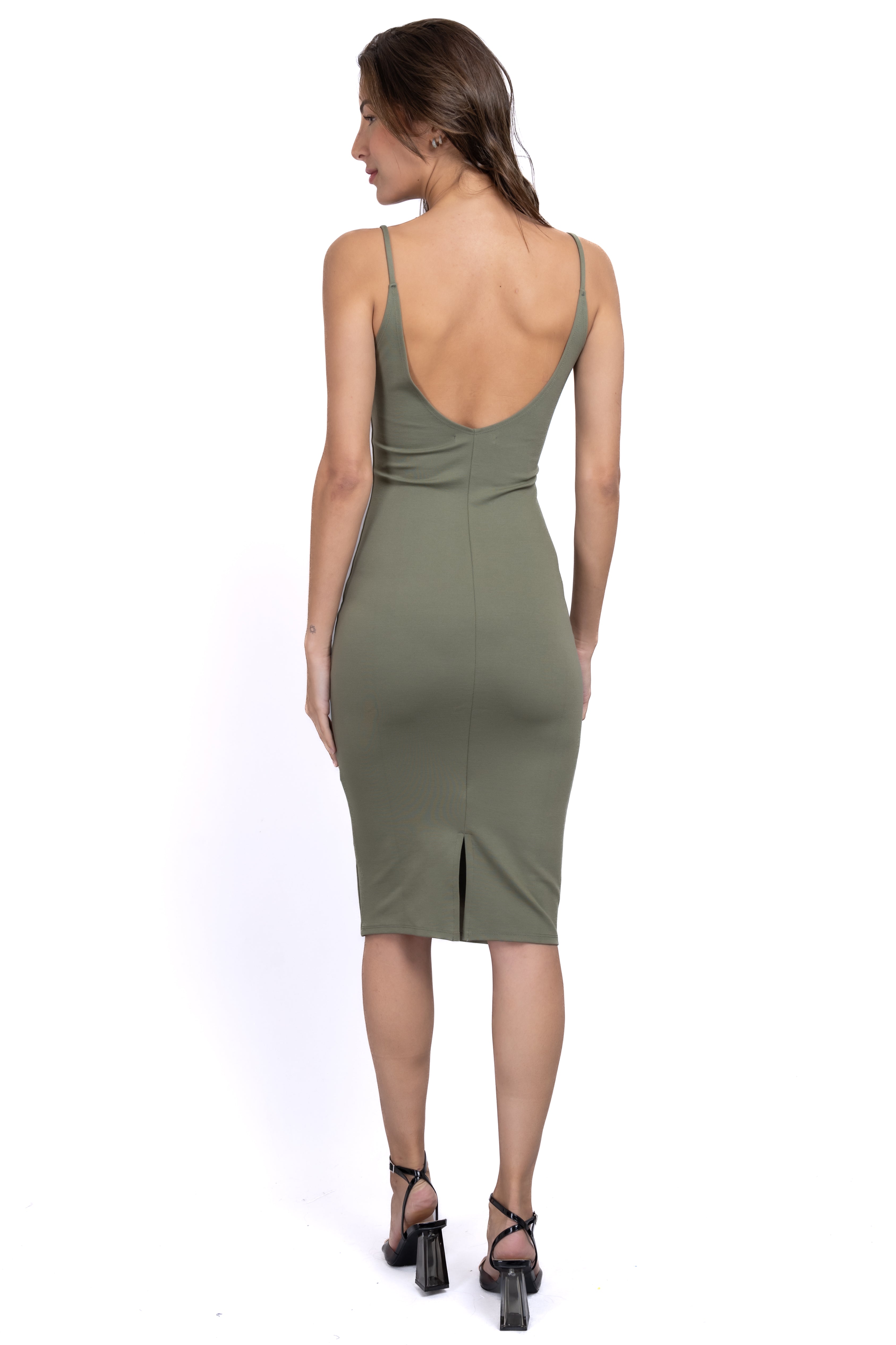 Vestido Midi Bodycon Abertura OLIVO