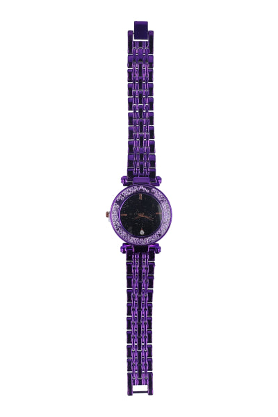 Metallic clock Encapsulated PURPLE