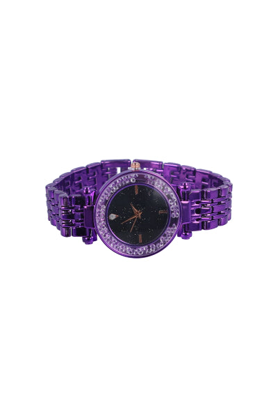 Metallic clock Encapsulated PURPLE