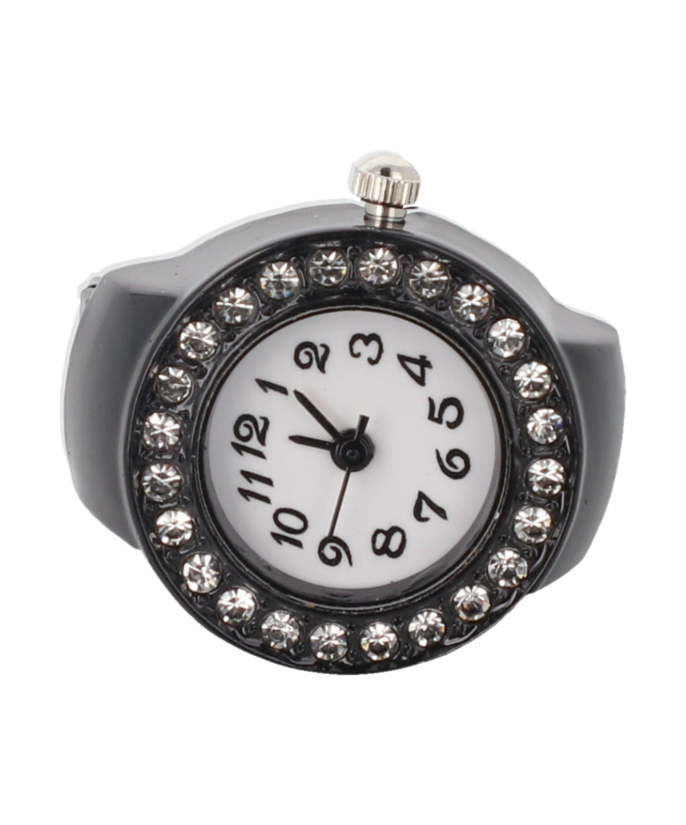 Anillo reloj color brillos NEGRO