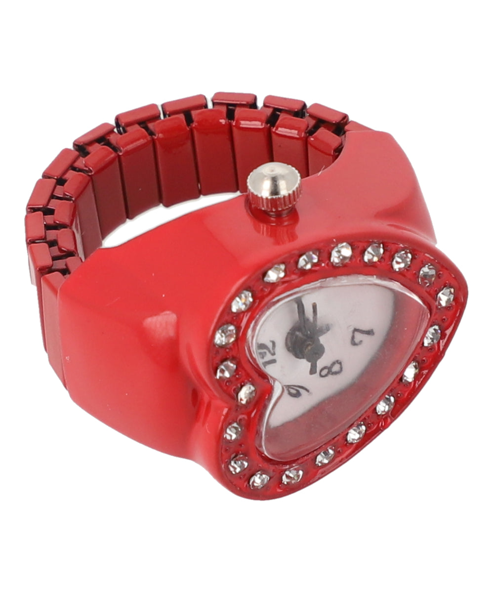 Anillo Reloj Corazón ROJO