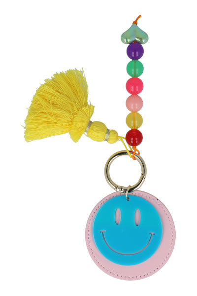 Happy face keychain BLUE