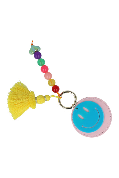 Happy face keychain BLUE