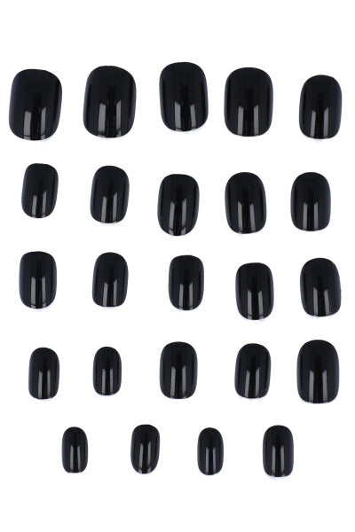 Set 24 uñas postizas monocolor NEGRO