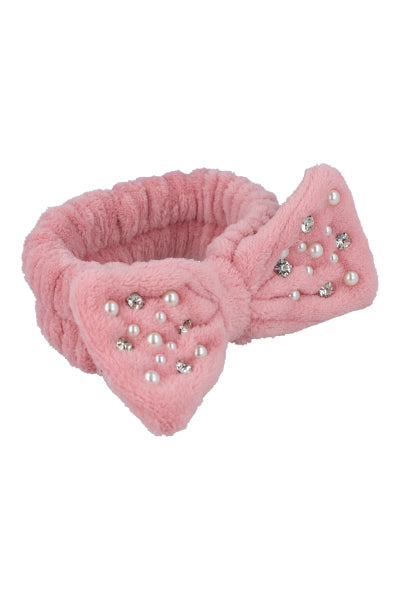 Valerina peluche moño brillos ROSA