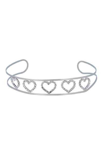 Choker metal hearts shine SILVER