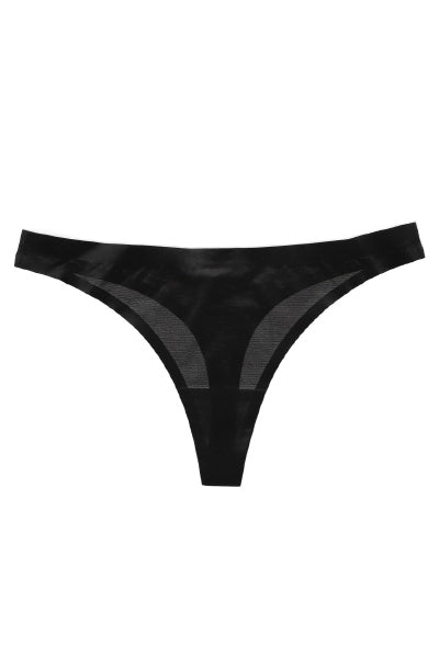 Monochor satin thong BLACK