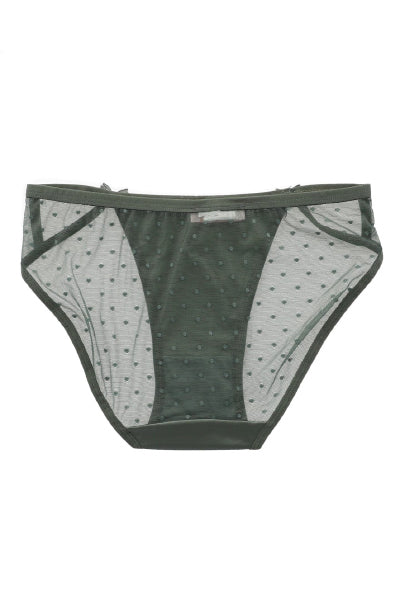 Bikini Satin Mesh Mini Polkas VERDE